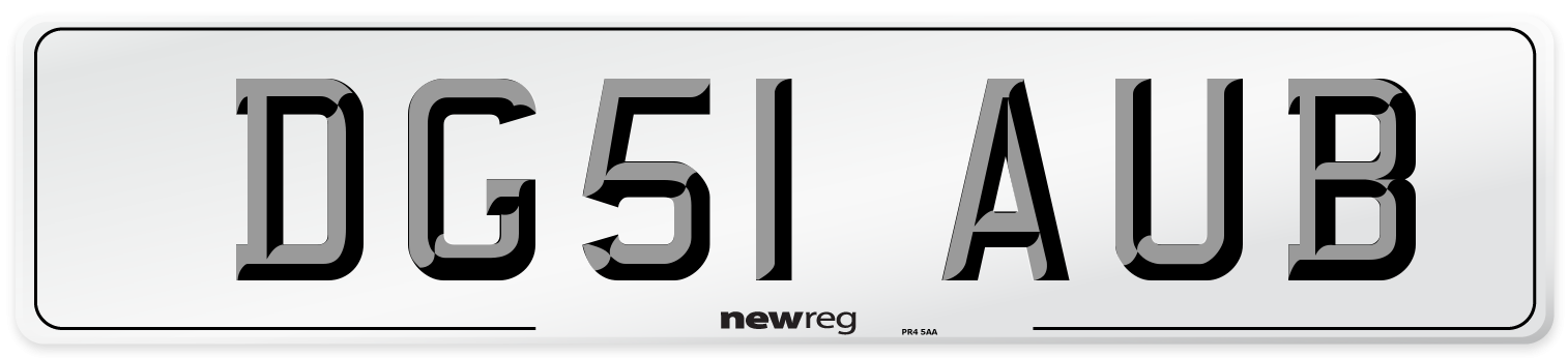 DG51 AUB Number Plate from New Reg